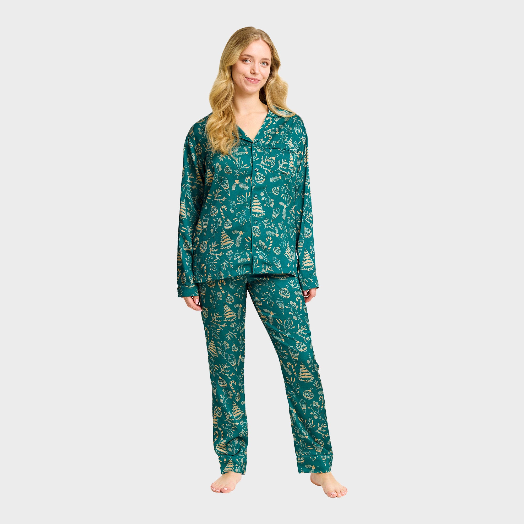 Den begavede satin pyjamas - Dame